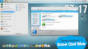 Snow Cool Blue Tema For Windows 7 Vs Free Windows 7 Visual Styles Windowblinds Miscellaneous Themes Download In 2020 Desktop Themes Windows 7 Themes Theme