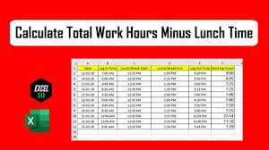 How To Calculate Total Work Hours Minus Lunch Time In Excel In 2020 Excel Tutorials Lunch Time Excel