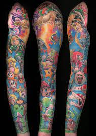 Fill out the outlines with colors. 17 Video Game Tattoos Ideas For Sleeve