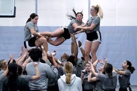 The Providence College Cheerleaders Show Off Their Competitive Side