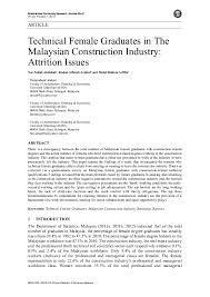 Malaysian construction research journal (mcrj) format uses apa citation style. Pdf Attrition Issues Of Technical Female Graduates In The Malaysian Construction Industry 2013 Pdf Mohd Hisham Ariffin Academia Edu