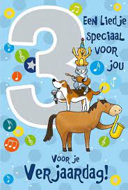 Bol Com Cijferkaart Met Muziek 3 Jaar Een Liedje Speciaal Voor Jou Blauw