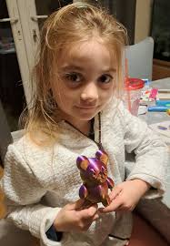 I shared my 6 year old learning nomad the other day. Tricoloured pla 3d  print, after she did a little more work. One happy daughter.