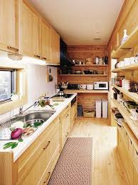 あきつログハウス 季感の家 ログハウスのbess キッチンアイデア 造作キッチン リビング キッチン