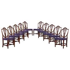 The shield chair's lower back padding is cut away to provide 2 more inches of room, making it easy to move around. Antique Mahogany Shield Back Dining Chairs Set Of 10 For Sale At Pamono