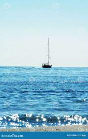 Yacht Silhouette  Shining Sea Stock Photo - Image of blue, beauty: 3522562