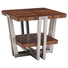 Rectangular coffee tables are the most popular but round or square shapes are a great answer for the sectional sofa. Lexington Kitano Gianni Square End Table With Shelf Jacksonville Furniture Mart End Tables