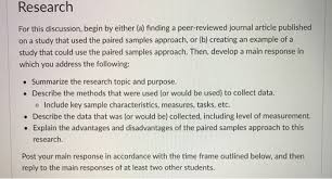 Discussion section of dissertations interprets research results and explains limitations of the study. Solved Research For This Discussion Begin By Either A Chegg Com