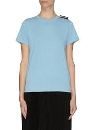 Balenciaga t, shirt in blue, lyst. Balenciaga Logo Tab T Shirt Women Lane Crawford