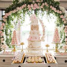 Hugedomains Com Wedding Cake Dessert Table Cake Table Decorations Pink And Gold Wedding