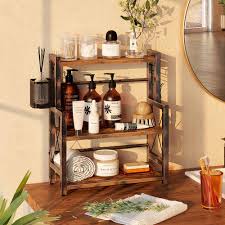 Maybe you would like to learn more about one of these? Buy Rolanrolanstar Spice Rack Organizer With Wire Basket 3 Tier Kitchen Shelf Organizer Rack 16 9 Wooden Spice Organizer With 2 Hooks Countertop Bathroom Storage Shelf Seasoning Rack Rustic Brown Online In Vietnam B089493fzw