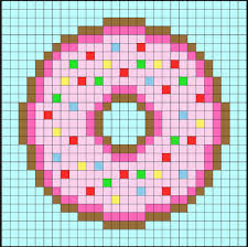 Perler Bead Donuts Pixel Art Shop Diy Perler Beads Easy Perler Bead Patterns Cross Stitch Art
