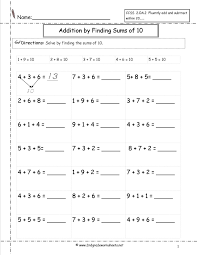 Sums Of 10 Worksheet Addition Worksheets Worksheets Free Math Addition Worksheets