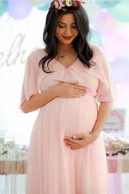 Moda Labio Babyshower Melek Kol Hamile Elbisesi Pudra Elbise Moda Koltuklar
