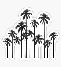 Black And White Png Sticker Stickers Palm Tree Sticker Black And White Stickers White Stickers