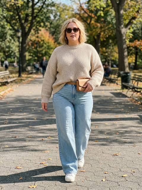 10 Plus Size Sweater and Jeans Outfits – nabeelafoodhub.com
