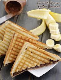 Chocolate Banana Grilled Sandwich Recipe Recipe Snack Recipes Indian Snack Recipes Chocolate Sandwich