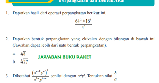 Maybe you would like to learn more about one of these? Lengkap Kunci Jawaban Buku Paket Matematika Uji Kompetensi 1 Perpangkatan Dan Bentuk Akar Halaman 58 59 60 61 62 Kelas 9 Kurikulum 2013 Kunci Jawaban Buku Paket Terbaru Lengkap Bukupaket