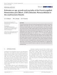 Pdf Estimates On Age Growth And Mortality Of The French