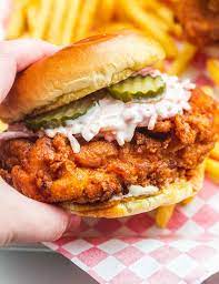 Traditionally, nashville hot chicken sandwiches are seasoned with spices, dredged and fried before getting dipped in a spicy paste or sauce and served with white bread and pickles. Nashville Style Hot Chicken Sandwich Recipe Little Sunny Kitchen