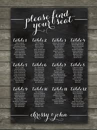 Simple Printable Wedding Seating Chart Sign By