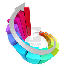 Colorful Winding Bar Chart With Arrow License Download Or
