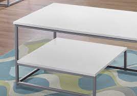 4.7 out of 5 stars 176. Monarch Table Set 3pcs Set White Silver Metal Duplex Furniture