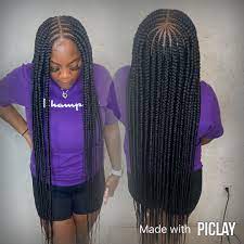 Layla On Instagram Jumbo Three Layers Braids By Layla Lauderdalebraider Africanbr Black Girl Braids Black Girl Braided Hairstyles Braids For Black Hair