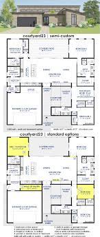 Courtyard23 Semi Custom Home Plan 61custom Contemporary Modern House Plans Courtyard House Plans Modern Contemporary House Plans Contemporary House Plans