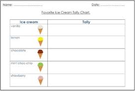 summer tally chart ice creams by 123 math teachers pay