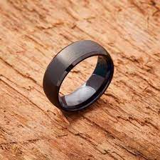 Embr Black Tungsten Ring Minimalist Weddingrings Black Tungsten Rings Titanium Wedding Rings Mens Wedding Rings