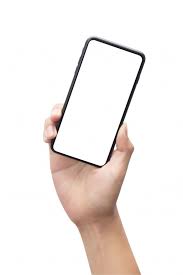 Male Hand Holding The Black Smartphone With Blank Screen Isolated On White Background With Clipping Path Hand Holding Phone Male Hands Smartphone Technology
