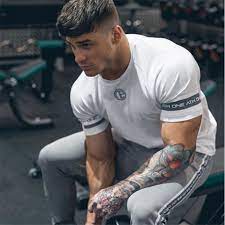 Printed Cotton Men S Breathable Fitness T Shirt Men S Fitness Apparel Men S Sports Fitness T Shirts Vivinch Mens Hairstyles Fade Mens Workout Clothes Mens Hairstyles