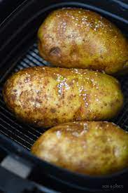 Air Fryer Baked Potato Recipe This Quick And Easy Air Fryer Baked Potato Recipe Makes Air Fryer Baked Potato Air Fryer Recipes Healthy Air Fryer Recipes Easy