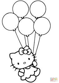 Hello Kitty With Balloons Coloring Page Free Printable Coloring Pages Hello Kitty Colouring Pages Kitty Coloring Hello Kitty Coloring
