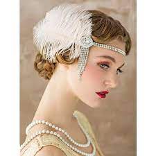Peacock Headband Flapper Headbands 1920s Great Gatsby Inspired Crystal Headband Headbands Flapper Headband Hair Accessories For Women Vintage Style Headband
