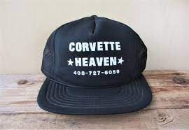 Corvette Heaven Original Vintage 80s Black Mesh Trucker Etsy Black Mesh Mesh Trucker Hat Hats