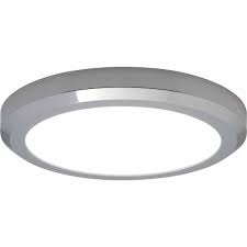 Hampton Bay Edge Lit 32 Watt Chrome Integrated Led Ceiling Flush Mount Hb1520l4 07 Led Ceiling Modern Led Ceiling Lights Led Ceiling Light Fixtures