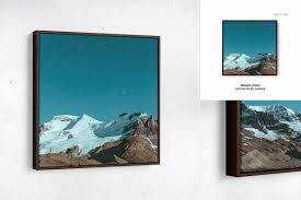 Canvas In Floater Frame Mockup Set Frame Mockups Floater Frames Postcard Mockup