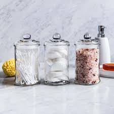 Glass canister set for kitchen or bathroom, apothecary glass food storage jars with airtight lid and chalkboard labels set of 3 cookie and candy jars,.great for holding cotton balls, bath salts, paper clips and more. Ksp Classic Glass Canister With Lid Set Of 3 Clear Kitchen Stuff Plus