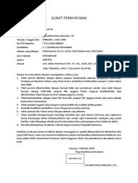 Membuat surat lamaran cpns bagi yang belum pernah memang sedikit susah. Surat Pernyataan Cpns Kementan Pdf