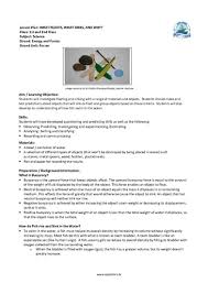 Sink and float with objects. Lesson Plan What Floats What Sinks And Why Class 1st And 2nd Class Subject Science Strand Energy And Forces Strand Unit