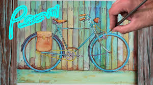 Bicycle with basket printable bike wall art bike print red rustic home decor vintage bike poster retro bike and flower watercolor painting. Watercolor Painting Of A Vintage Bicycle Time Lapse Happy Mothers Day Youtube
