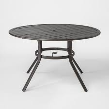 Brown mesh metal round outdoor patio dining table. Marrion 48 Round Metal Patio Dining Table Threshold Target