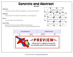 A primary english resource on sorting concrete and abstract nouns. Abstract Nouns Worksheet Printable Worksheets And Activities For Teachers Parents Tutors And Homeschool Families