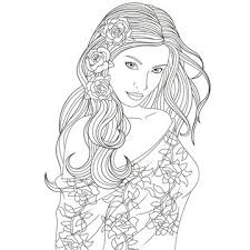 38+ beautiful girl coloring pages for printing and coloring. Beautiful Girl Coloring Pages Stock Vector Adobe Stock