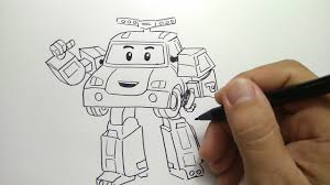 Mans ebbo, melukis dengan menggunakan media limbah kayu. Cara Menggambar Robocar Poli How To Draw Robocar Poli Youtube