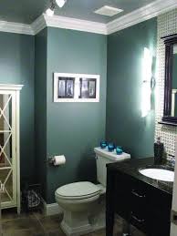 The design is simple and modern with dark geometric wallpaper. 10 Paint Color Ideas For Small Bathrooms Homes Tre Stylish Bathroom Teal Bathroom Decor Small Bathroom Colors