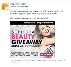 Are you prepared to win sephora gift cards online? Sephora Facebook Promo Sephora Beauty Facebook Ads Examples Sephora Gift Card