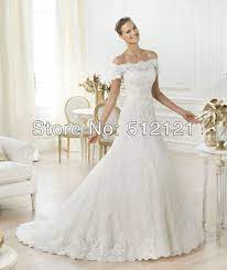 Lace Drop Waist Wedding Dress Off Shoulder Sleeves Sleeves A Line Off The Should Wedding Dress Necklines Pronovias Wedding Dress Ivory Lace Wedding Dress